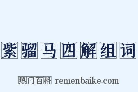 紫骝马四解组词是什么意思的图片